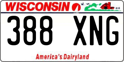 WI license plate 388XNG