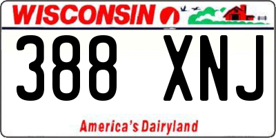 WI license plate 388XNJ