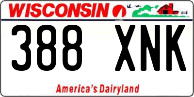 WI license plate 388XNK
