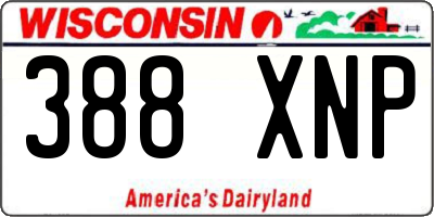 WI license plate 388XNP