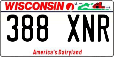 WI license plate 388XNR