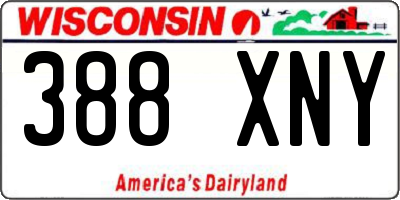 WI license plate 388XNY