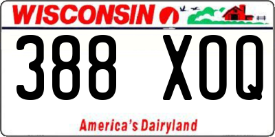 WI license plate 388XOQ