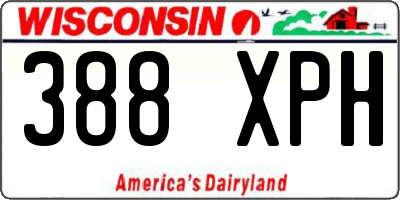 WI license plate 388XPH