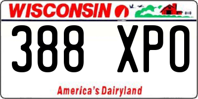 WI license plate 388XPO