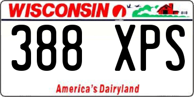 WI license plate 388XPS