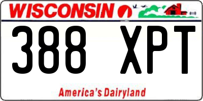WI license plate 388XPT