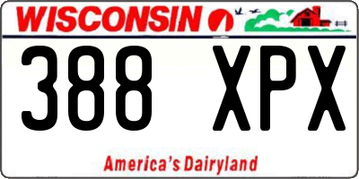 WI license plate 388XPX