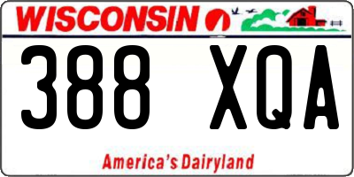 WI license plate 388XQA