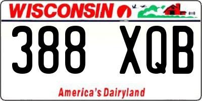 WI license plate 388XQB