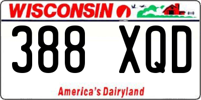 WI license plate 388XQD