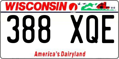 WI license plate 388XQE