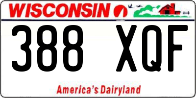 WI license plate 388XQF