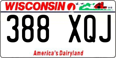 WI license plate 388XQJ