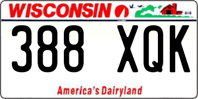 WI license plate 388XQK
