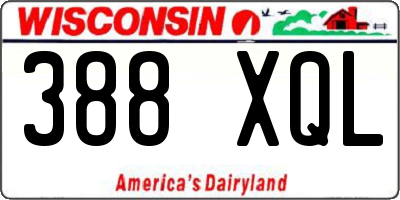 WI license plate 388XQL