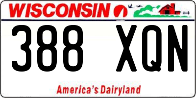 WI license plate 388XQN