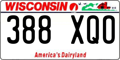 WI license plate 388XQO
