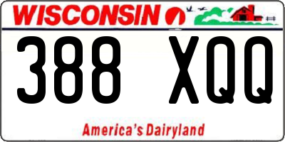 WI license plate 388XQQ
