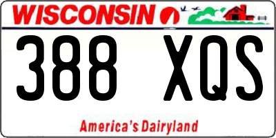 WI license plate 388XQS