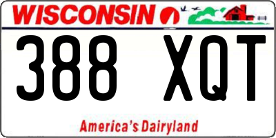 WI license plate 388XQT