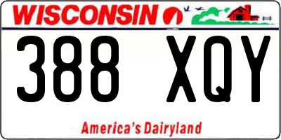 WI license plate 388XQY
