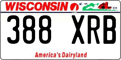 WI license plate 388XRB