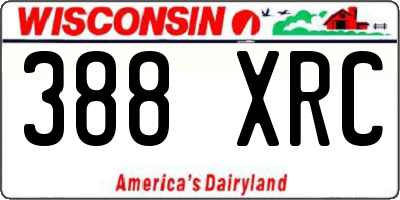WI license plate 388XRC