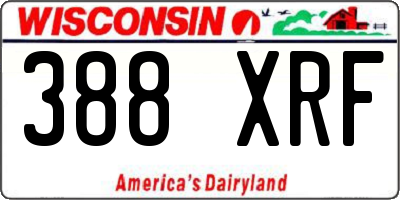 WI license plate 388XRF