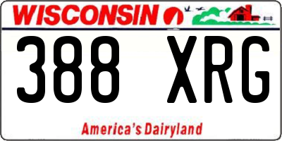 WI license plate 388XRG