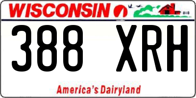WI license plate 388XRH