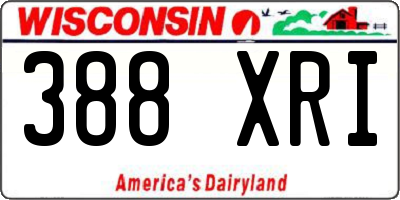 WI license plate 388XRI