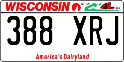 WI license plate 388XRJ