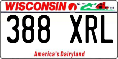 WI license plate 388XRL