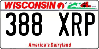 WI license plate 388XRP