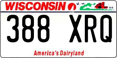 WI license plate 388XRQ