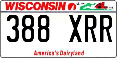 WI license plate 388XRR