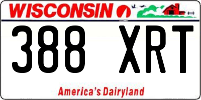 WI license plate 388XRT