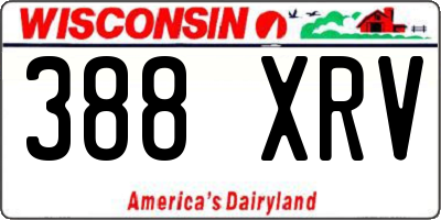 WI license plate 388XRV