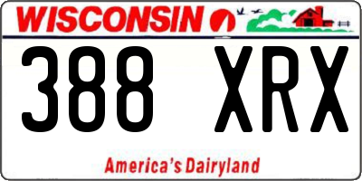 WI license plate 388XRX