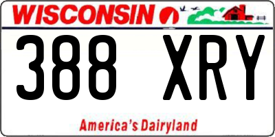 WI license plate 388XRY