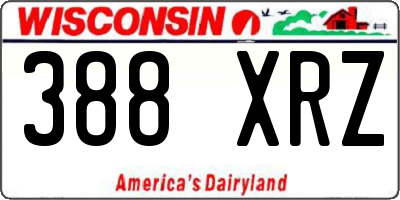 WI license plate 388XRZ