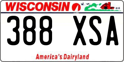 WI license plate 388XSA