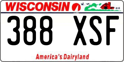 WI license plate 388XSF