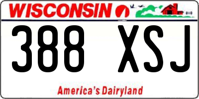 WI license plate 388XSJ