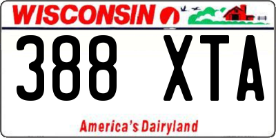 WI license plate 388XTA