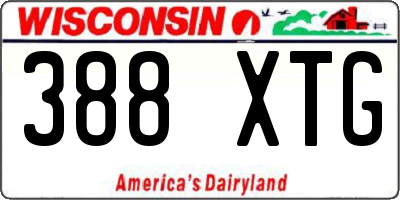WI license plate 388XTG