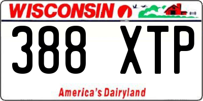 WI license plate 388XTP