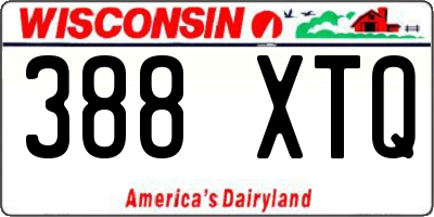 WI license plate 388XTQ