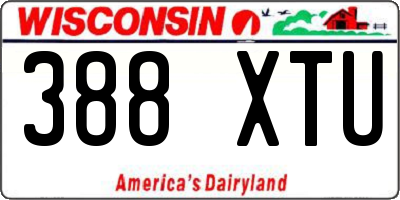 WI license plate 388XTU